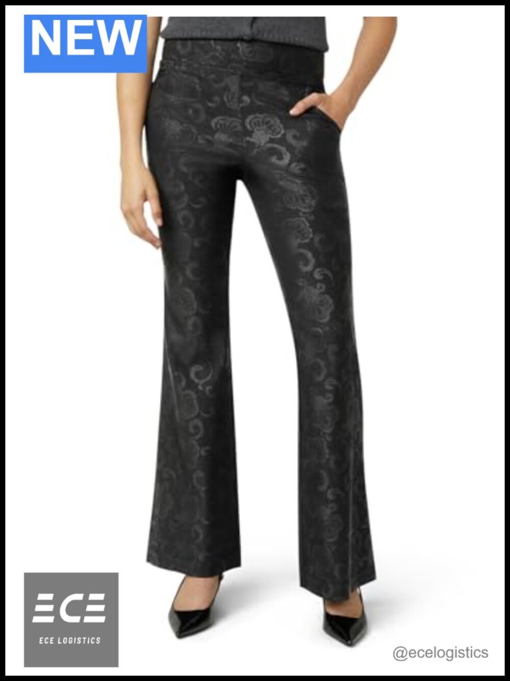 Ultra Soft High Waist Bootcut Denim Leggings Slim Flare Pull On